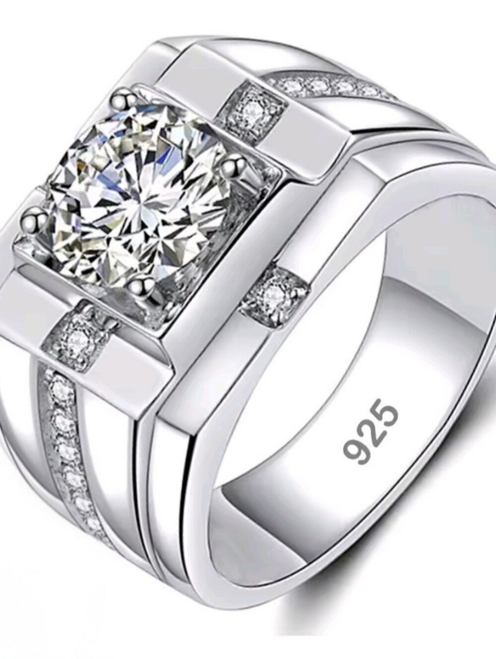 Men's Sterling Silver 925 Royal Halo Signet heirloom-inspired Treasure Ring